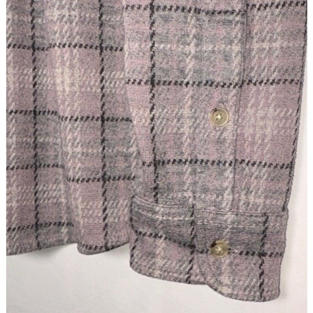 Faherty Legend Shirt Women’s Medium Pink Gray Plaid Flannel Soft Stretch Pockets - Picture 5 of 11